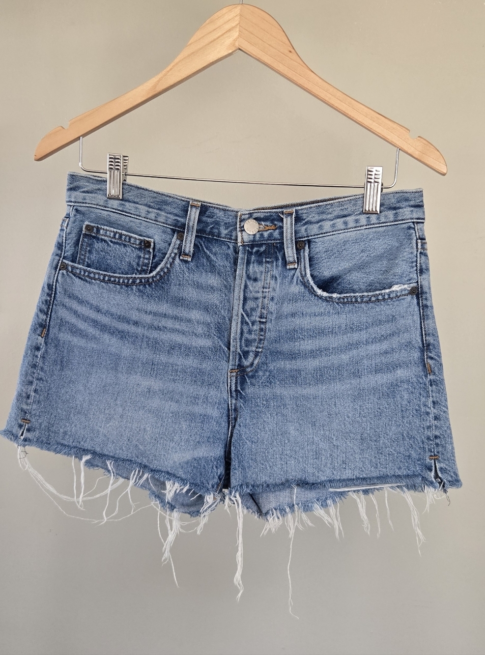 Denim Forum  Yoko Short High Rise Organic Cotton Cutoff Shorts Size 28 Aritzia